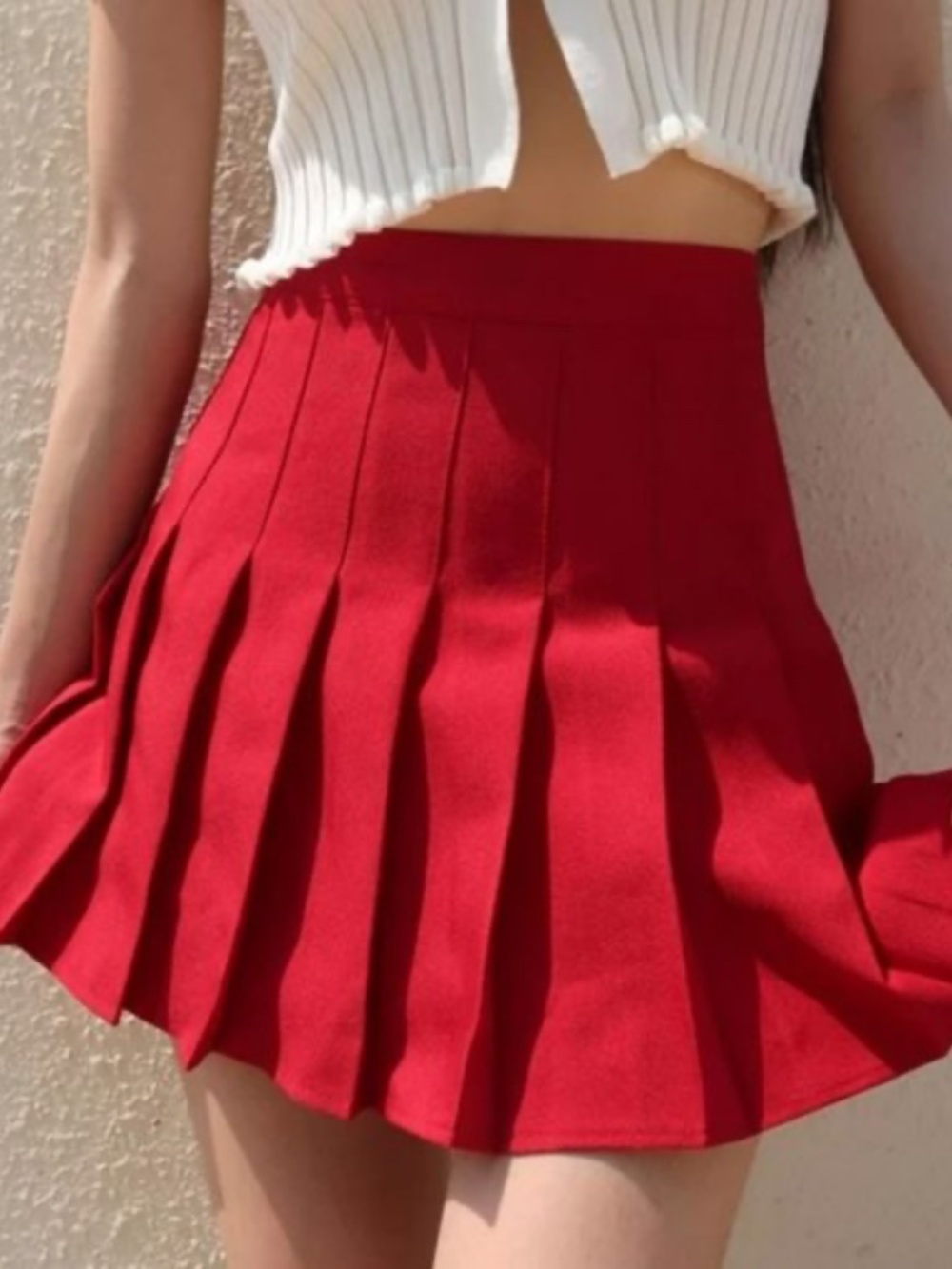 American Apparel Burgundy Maroon Pleated School girl Mini Skirt Size S